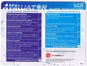 Avaluator Slope Evaluation analyzes the avalanche conditions and terrain